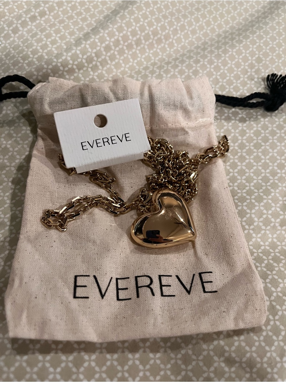 Evereve Gold Carina heart ❤️ drop necklace - Picture 5 of 6